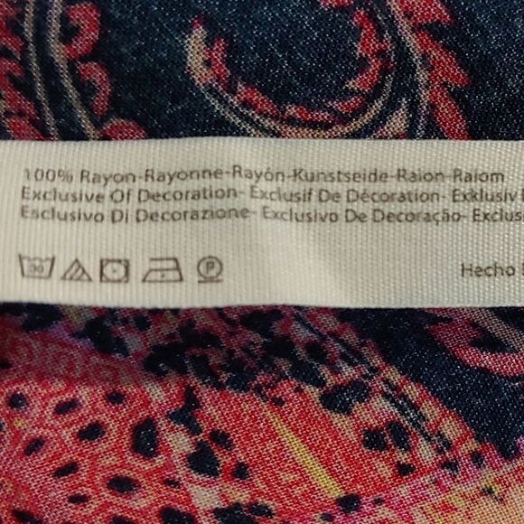 Free People Shea printed Navy Pink crocheted strappy tunic dress - Picture 7 of 7